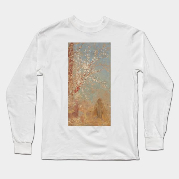 Figure Under a Blossoming Tree by Odilon Redon Long Sleeve T-Shirt by Classic Art Stall